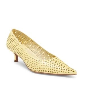 JEFFREY CAMPBELL Alter-ego Kitten Heel Pump In Light Yellow 10